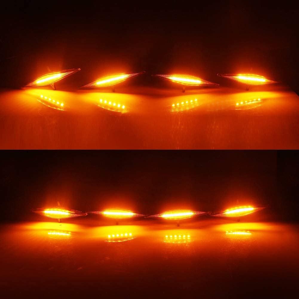 for Toyota 4Runner TRD PRO 2014-2020 12V Smoked Lens Amber LED Grille Lights 4PCS