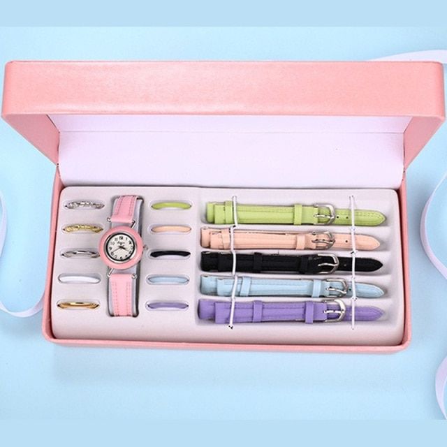 Ladies Quartz Wristwatches Student Waterproof Watch Box Set Luxury Watches S