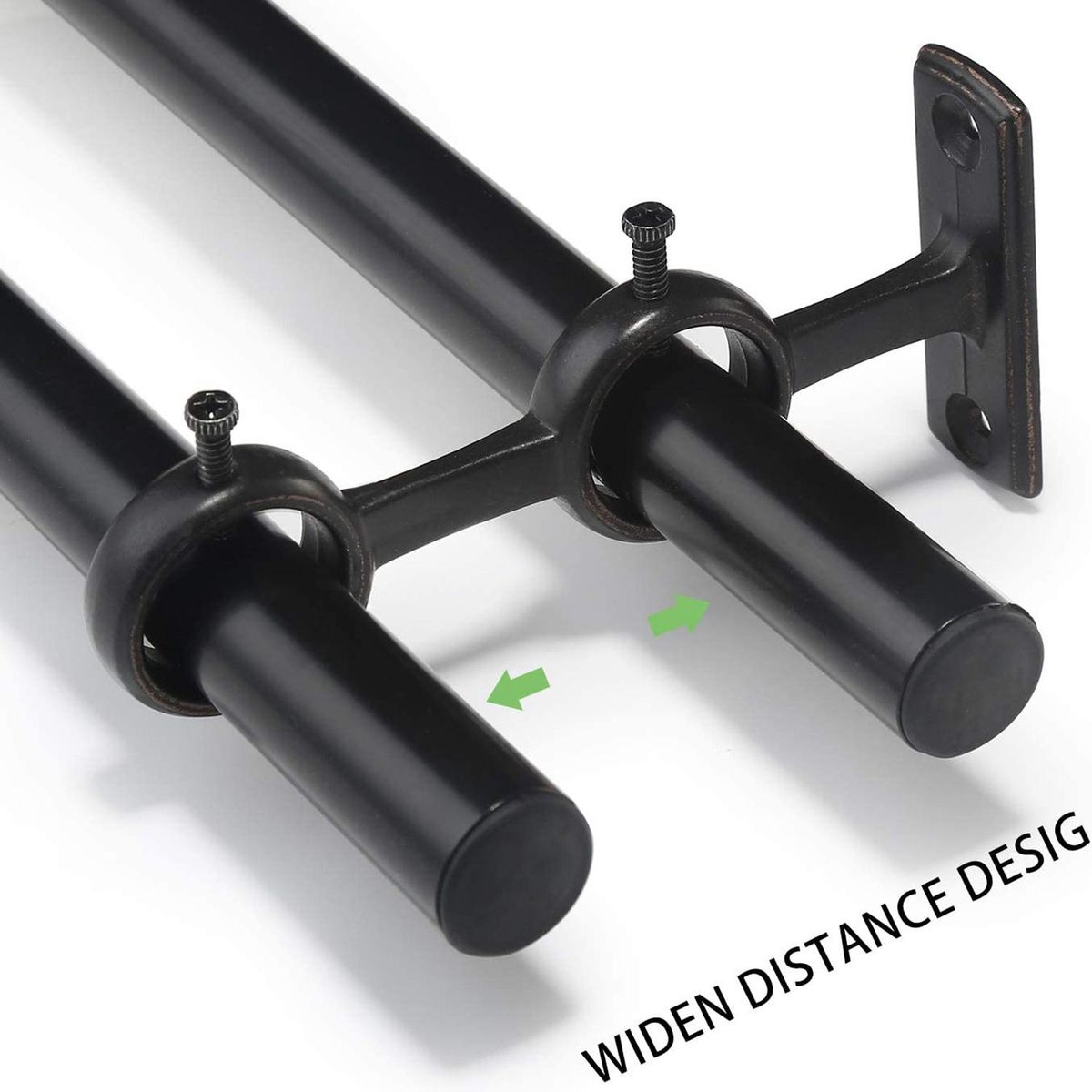 Curtain Rod Bracket 3Pcs Double Curtain Rod Holder Double Rod Brackets Hooks for Living Room Bedroom Curtain Rods