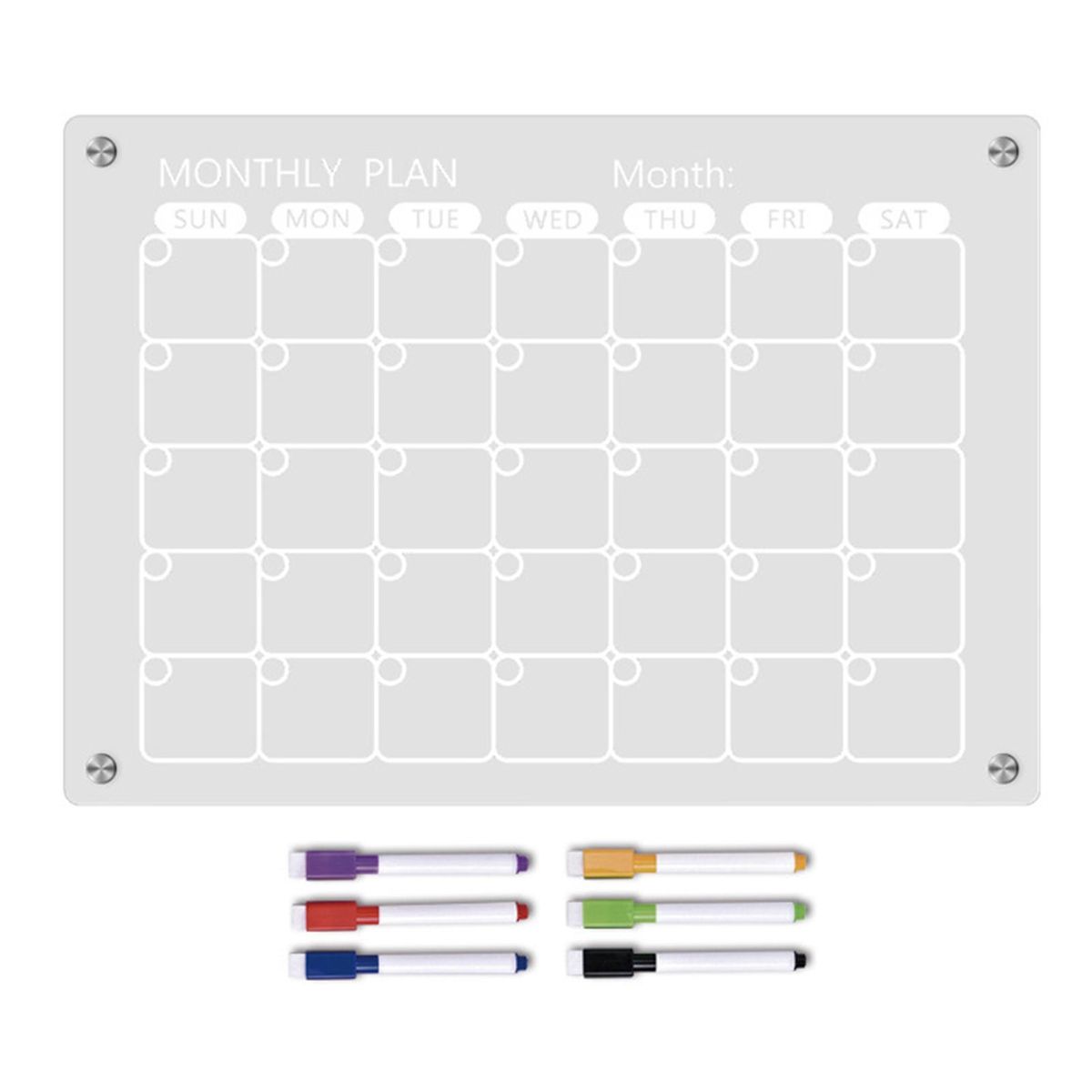 Weekly Planner Whiteboard Magnetic Calendar Whiteboard Set Acrylic 6