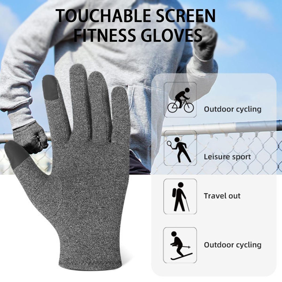 1 Pair Training Anti Arthritis Compression Grey