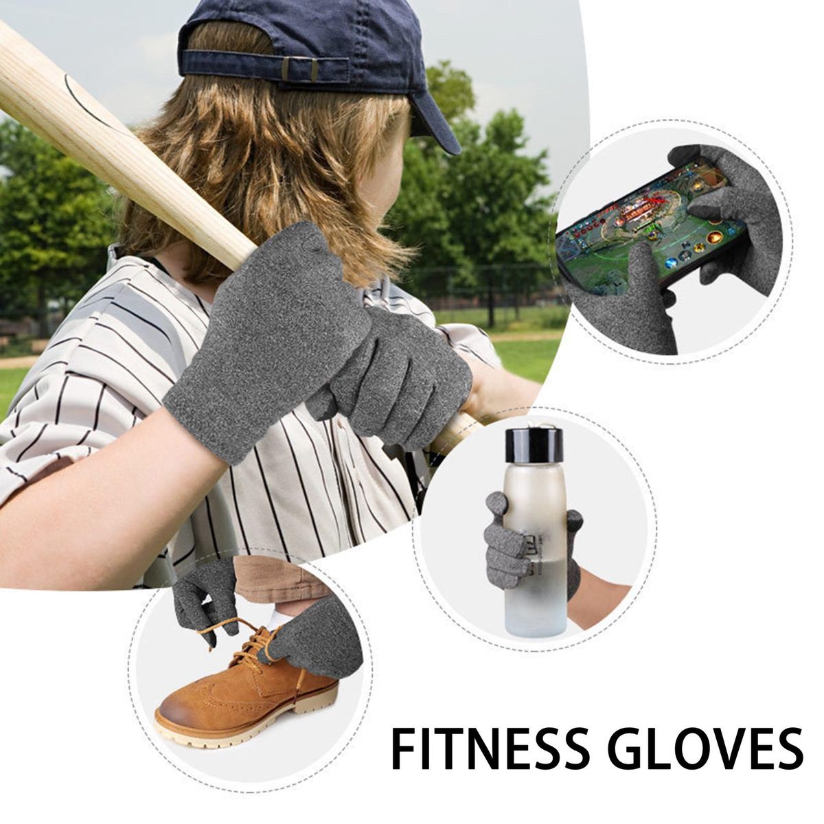 1 Pair Training Anti Arthritis Compression Grey