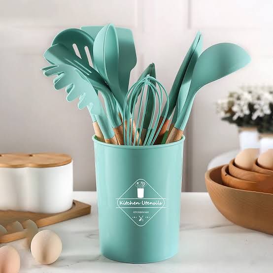 New 12 PCS Silicon Non-Stick Cooking Spoon Set- Cheap Price