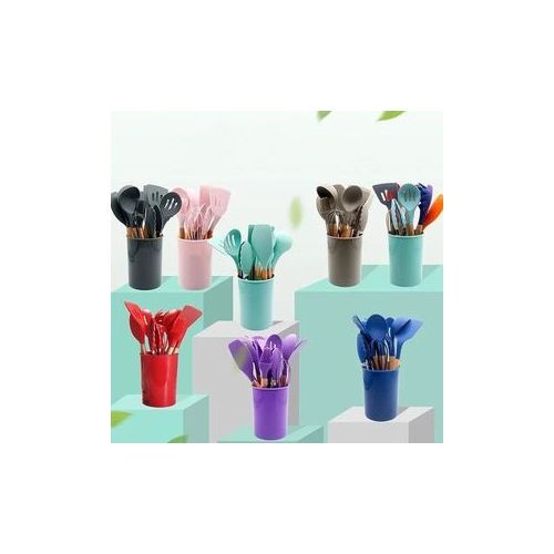 New 12 PCS Silicon Non-Stick Cooking Spoon Set- Cheap Price