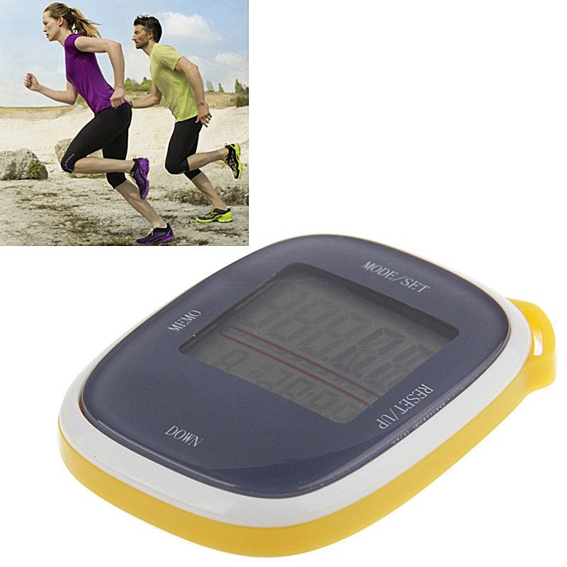 3D All Dimensional Multifunction Digital Electronic Pedometer Step Counter(Yellow)