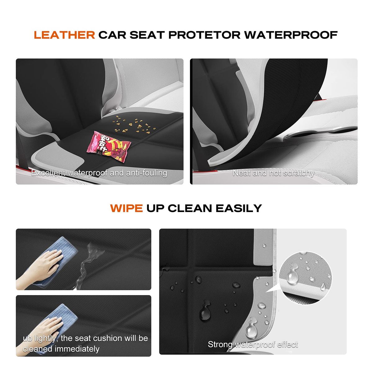Car Seat Protector The Best Large Auto XL Size, with Storage Bag, The thickest Child Baby Seat Protector, Suitable for Children, Babies, Pets,1 Pack