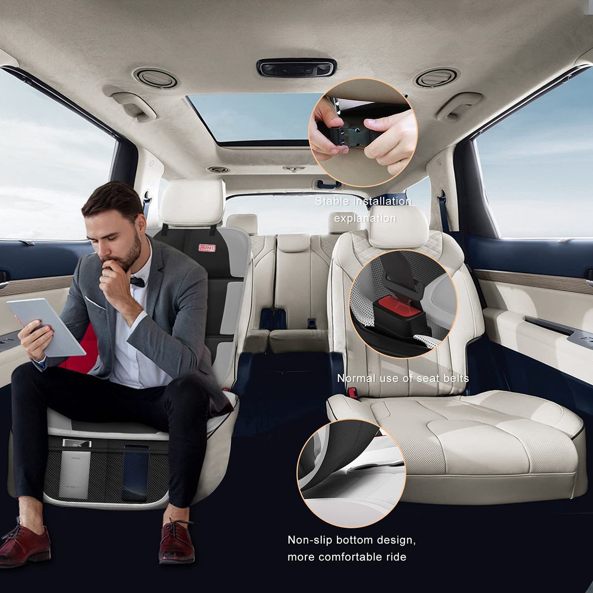 Car Seat Protector The Best Large Auto XL Size, with Storage Bag, The thickest Child Baby Seat Protector, Suitable for Children, Babies, Pets,1 Pack