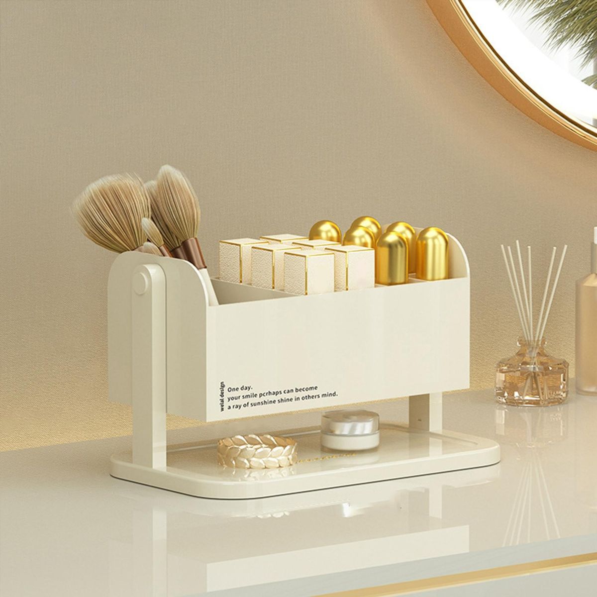 Storage Holder Bedroom Makeup Container White