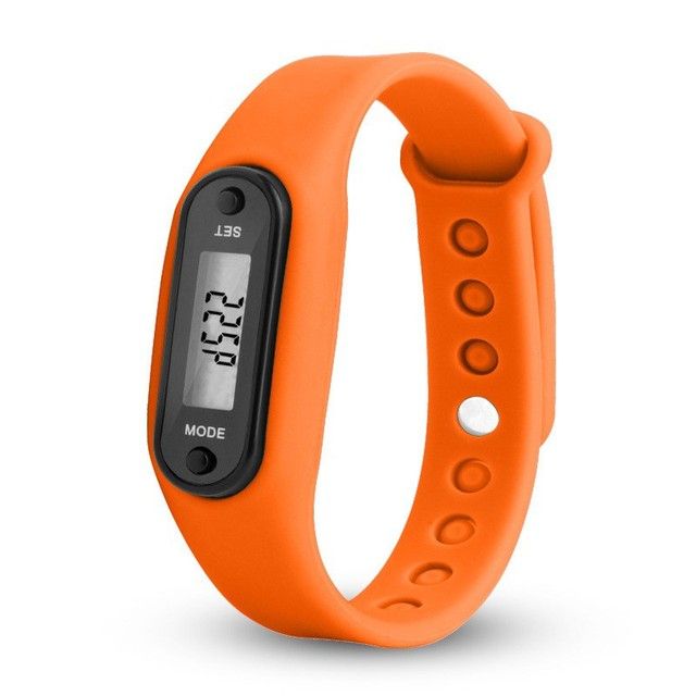 Digital Lcd Silicone Wrist Band Pedometer Run Step Walk O