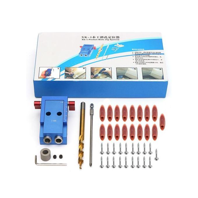 Mini Kreg Style Pocket Hole Drill Jig Kit W/ Step Drilling Bit Woodworking Tool