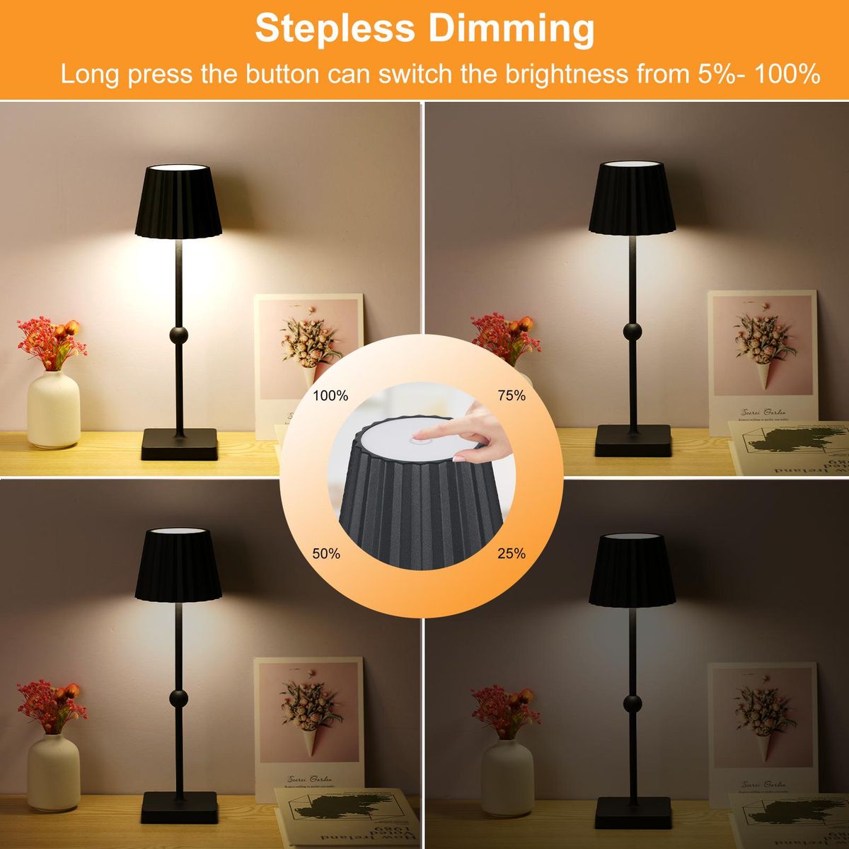 Bedroom Eye Care Rechargeable Desk Lamp Bedside Lamp Touchable Ambient Night Light