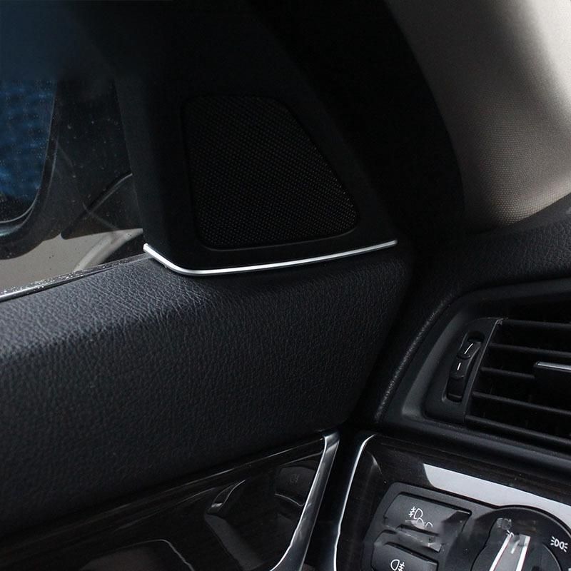 2Pcs Door Tweeter Slot Plug Stickers for F10 F11-BMW 5 Series 2011-2013 ABS Chrome Door Speakers Frame