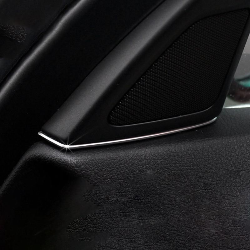 2Pcs Door Tweeter Slot Plug Stickers for F10 F11-BMW 5 Series 2011-2013 ABS Chrome Door Speakers Frame