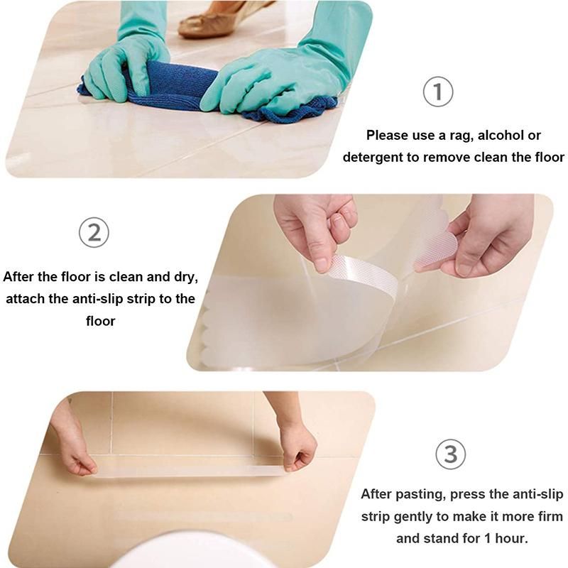 10Pcs Anti-Slip Strips Safety Shower Treads Stickers Bathtub Non Slip Stickers Stair Step Anti Slip Tape 7.87inch