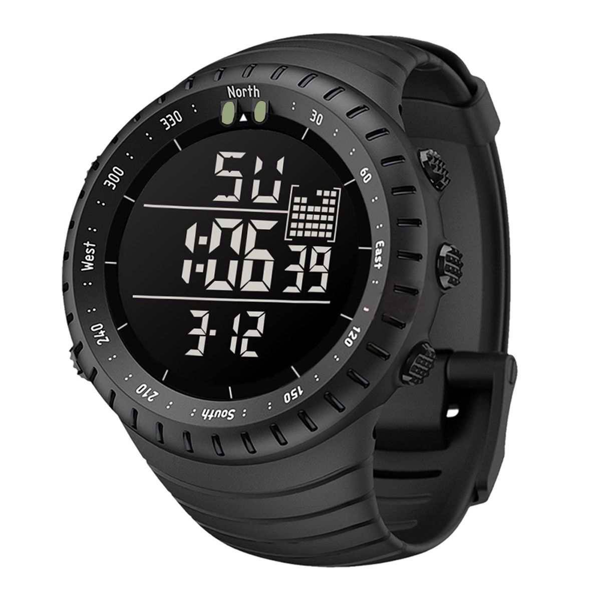 Mens Digital Watch SENORS Sport Watch Outdoor Waterproof Digital Watches LED Electronic Luminous Wristwatch with Stopwatch Alarm