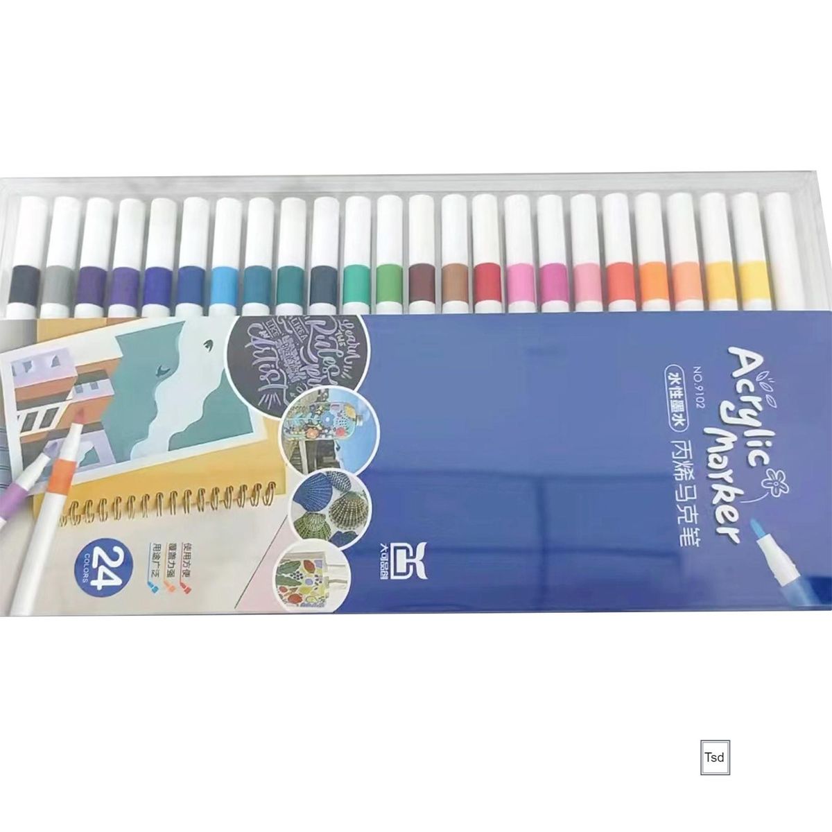 Waterbased Paint Markers Sets 24 Pens Color Acrylics Paint