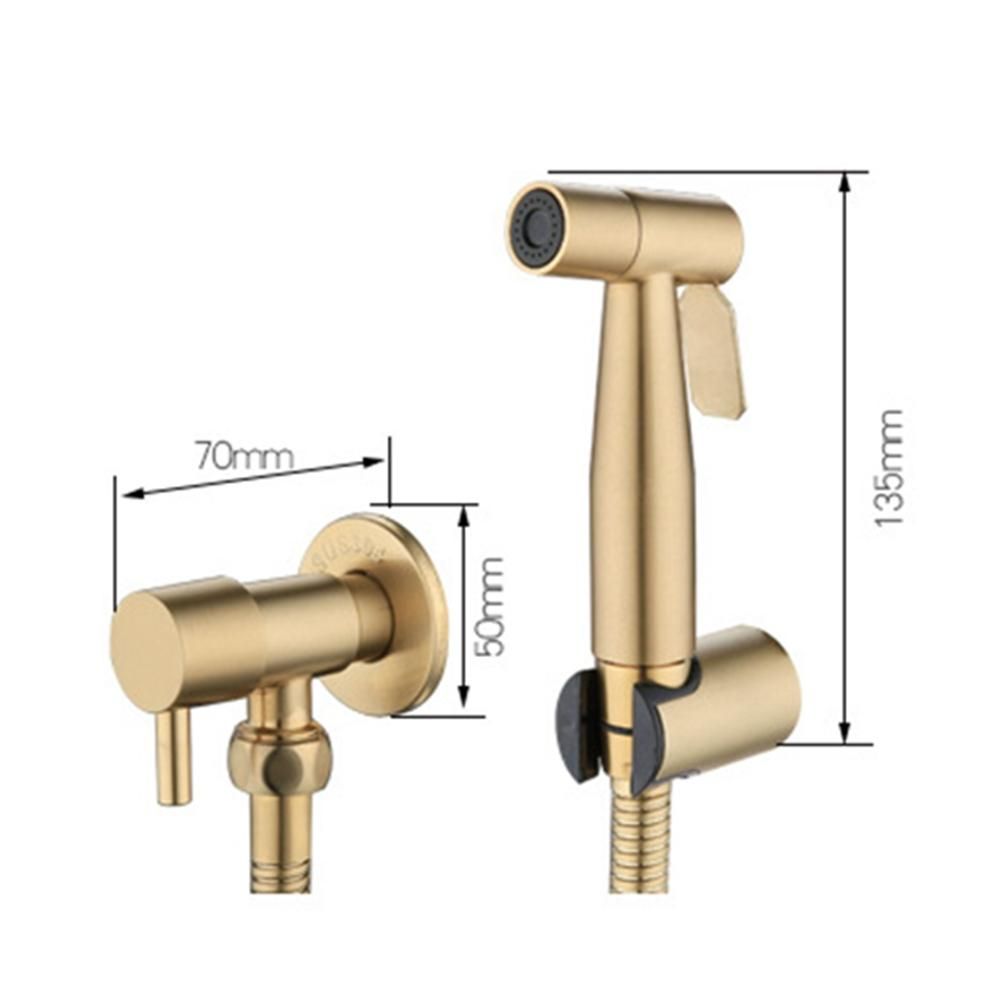 Bathroom Toilet Bidet Tap Kit Brushed Gold Wall Mounted