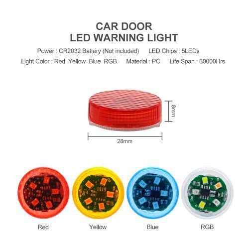 4pc Magnetic Sensor Strobe Flashing Alarm Lights Parking Lamp