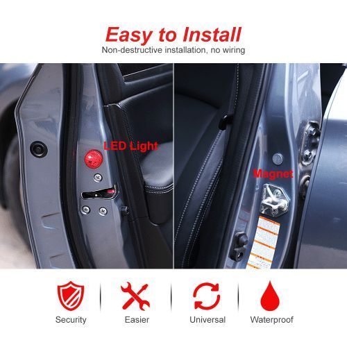 4pc Magnetic Sensor Strobe Flashing Alarm Lights Parking Lamp