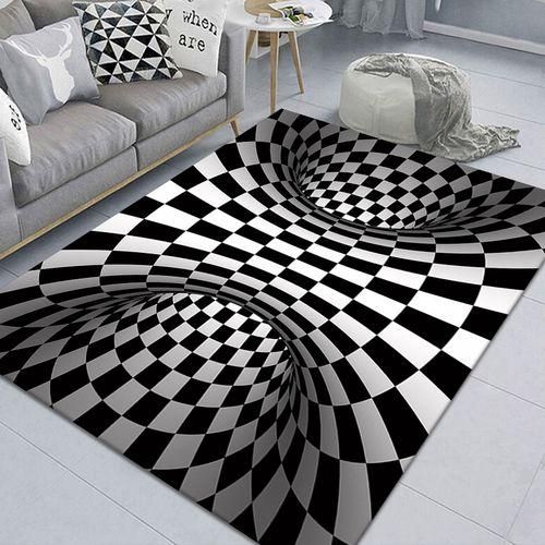Black And White Visual Carpet Living Room Bedroom