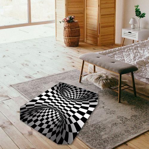 Black And White Visual Carpet Living Room Bedroom