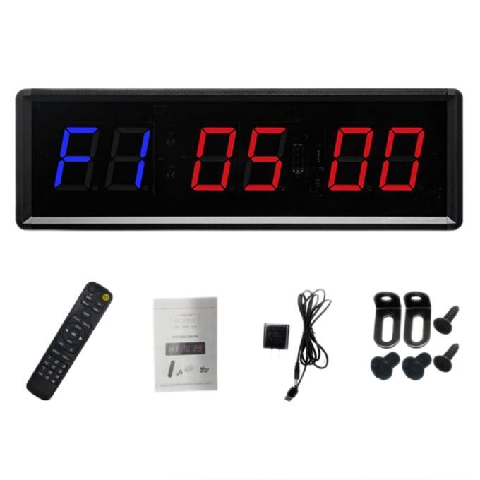 Interval Clock Training Stopwatch Remote LED Aluminum Alloy For