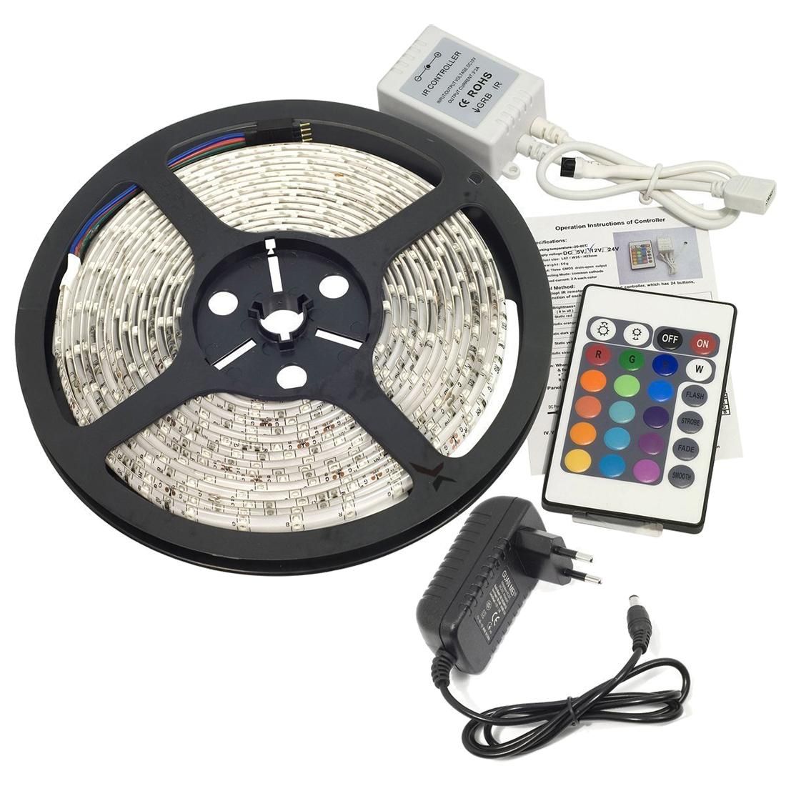 5M 300 3528 SMD RGB Remote Control Waterproof Decoration St