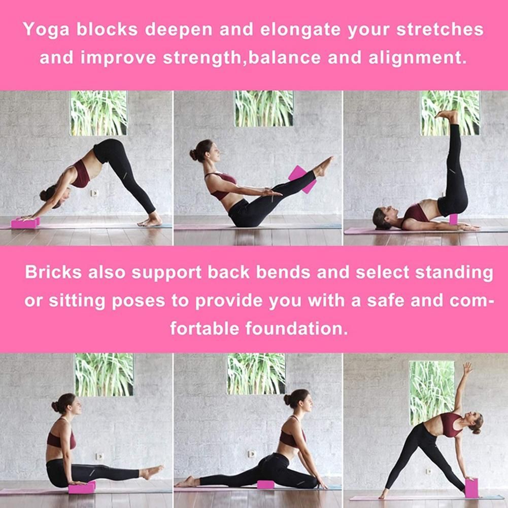 2 Pack Yoga Blocks High Density Brick for Exercise, Yoga,