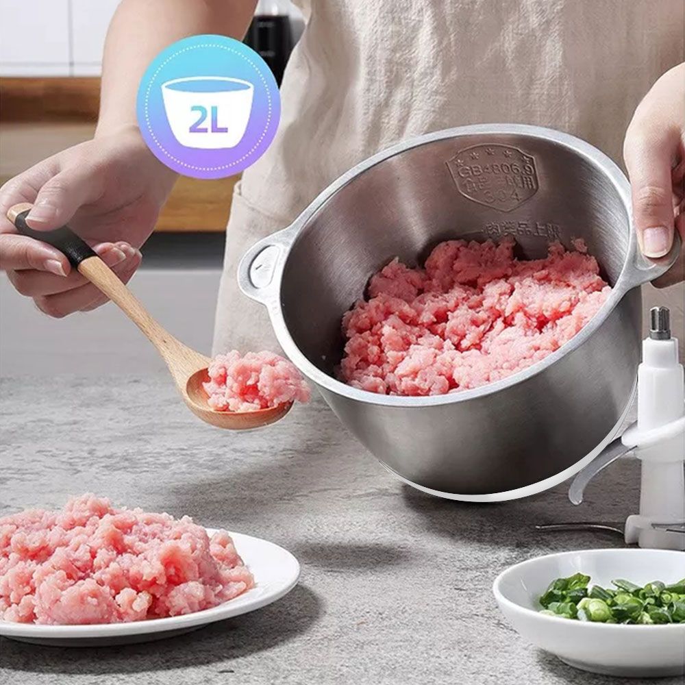 Stainless Steel 2L Capacity Electric Chopper Meat Grinder
