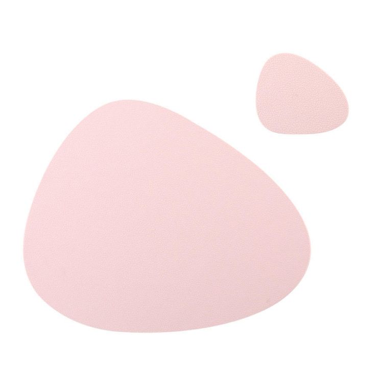 Silicone Insulation Scalloped Placemat Placemat+Coaster(Pink)