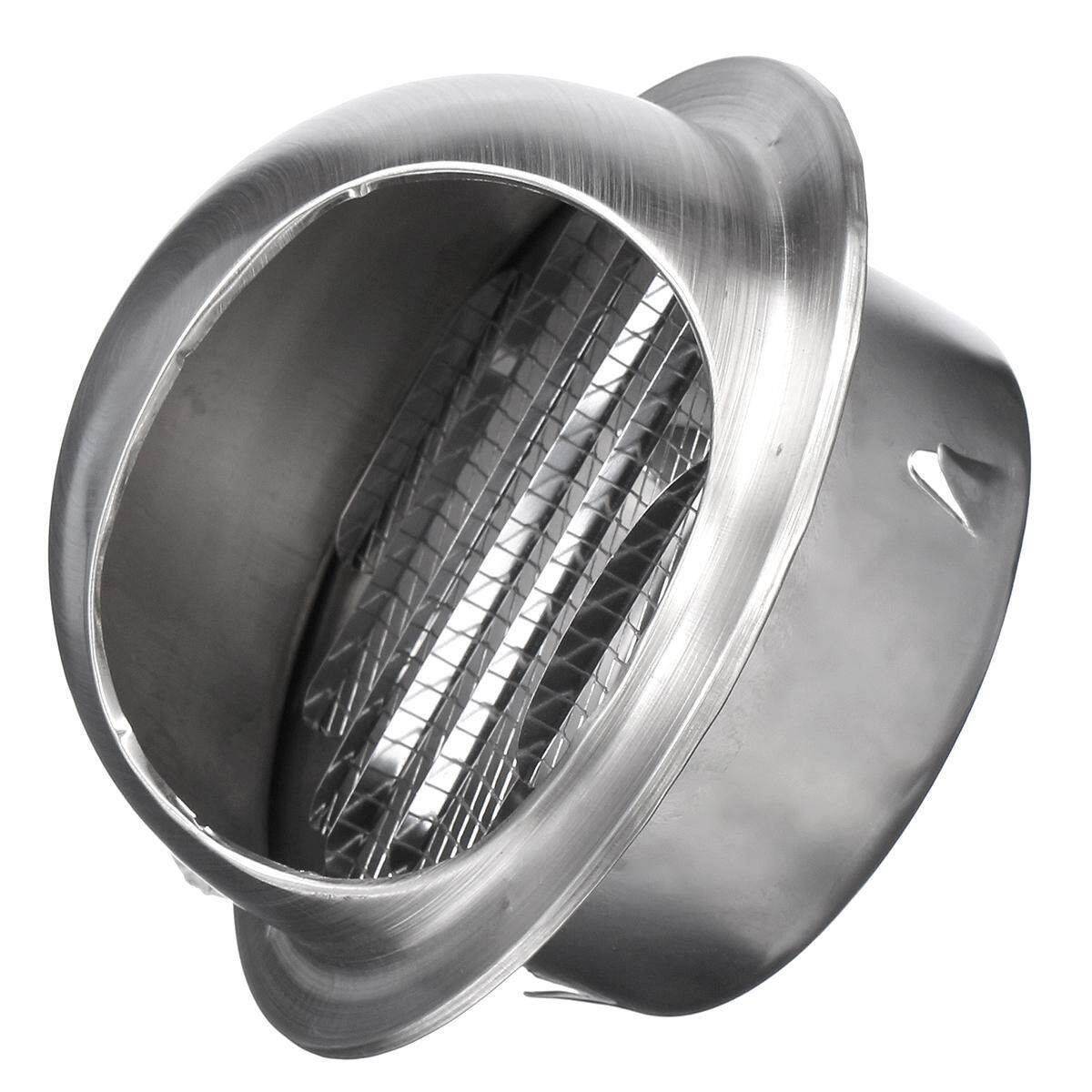 150mm Stainless Steel Wall Air Vent Ducting Ventilation Exhaust Grille Cover Outlet 150mm 6" Stainless Pipe Hood With Stainless Mesh Silver