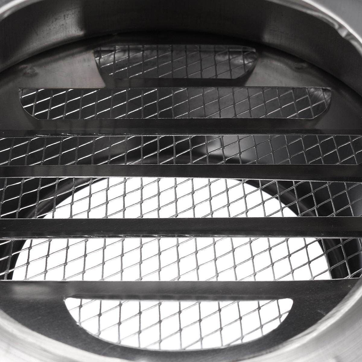150mm Stainless Steel Wall Air Vent Ducting Ventilation Exhaust Grille Cover Outlet 150mm 6" Stainless Pipe Hood With Stainless Mesh Silver