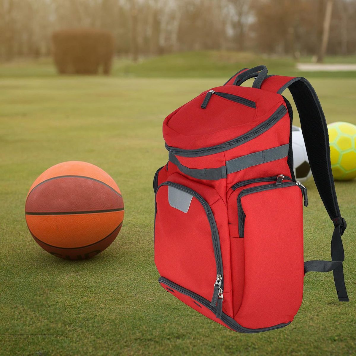Basketball Backpack Bag  For Ball Training Equipment Red