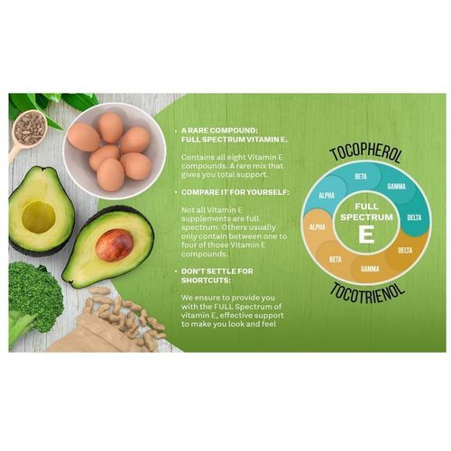Vitamin E 60 Softgel All Four Alpha, Beta, Gamma, Delta Tocopherols & Tocotrienols