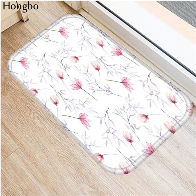 Hongbo 40*60cm Floral Plant Printed Anti-slip Floo