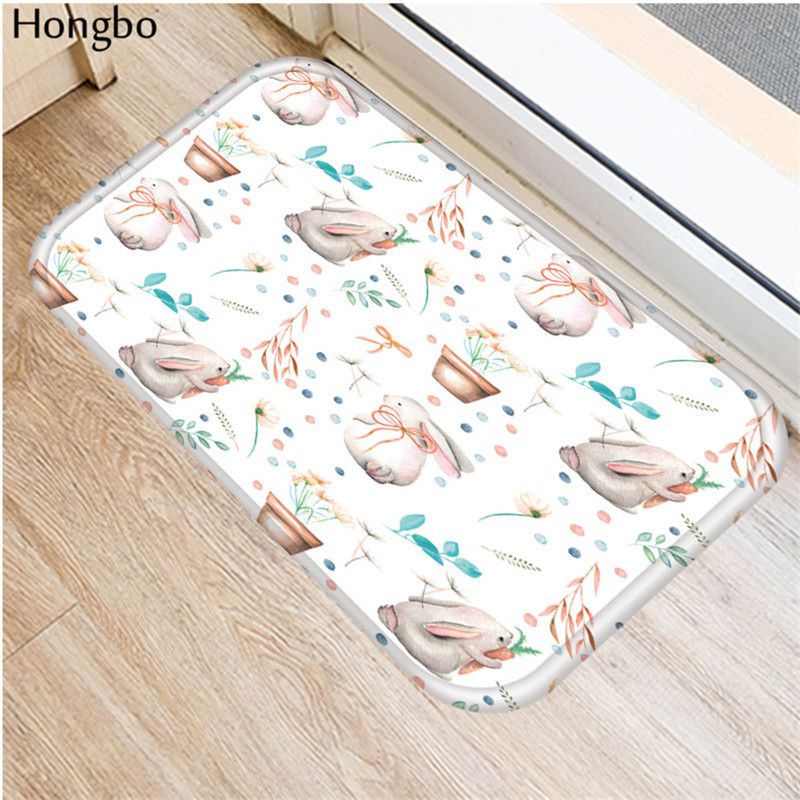 Hongbo 40*60cm Floral Plant Printed Anti-slip Floo
