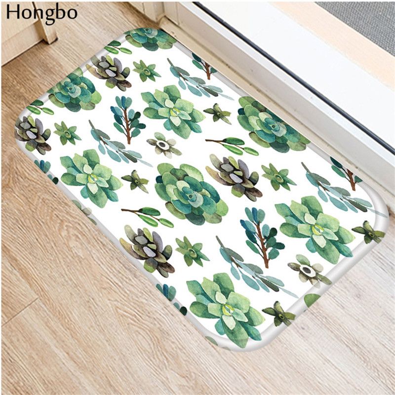 Hongbo 40*60cm Floral Plant Printed Anti-slip Floo