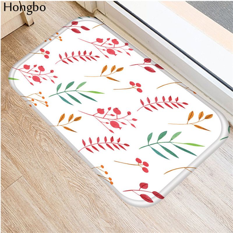 Hongbo 40*60cm Floral Plant Printed Anti-slip Floo
