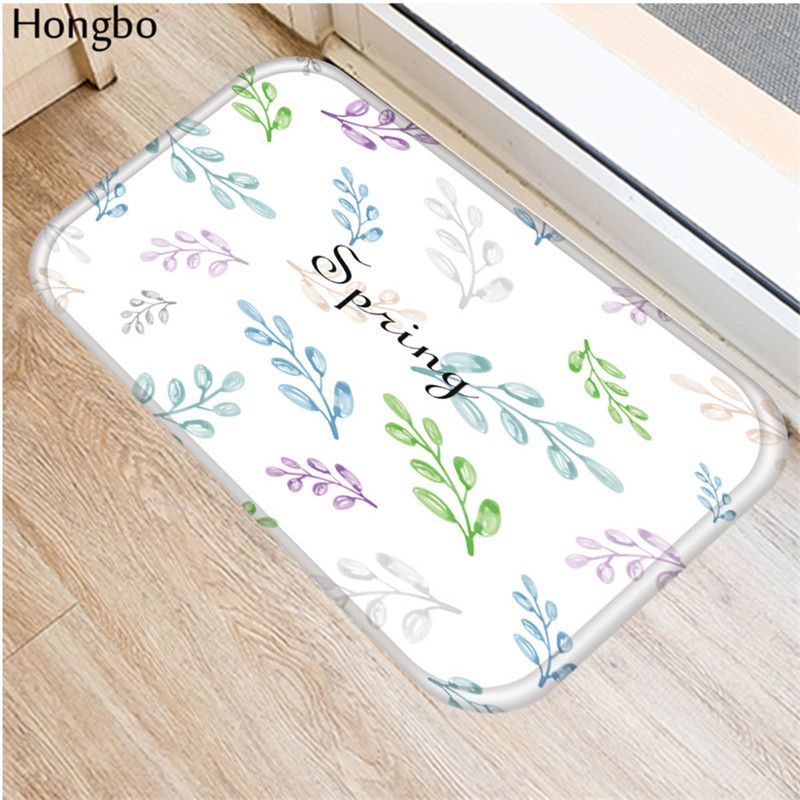 Hongbo 40*60cm Floral Plant Printed Anti-slip Floo