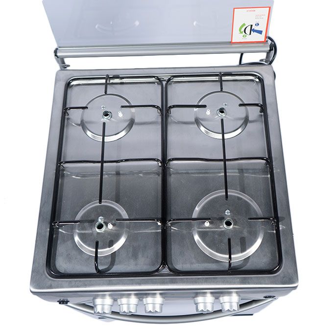 6060 4 Burner Gas Cooker - Black & Grey (F6B40G2)