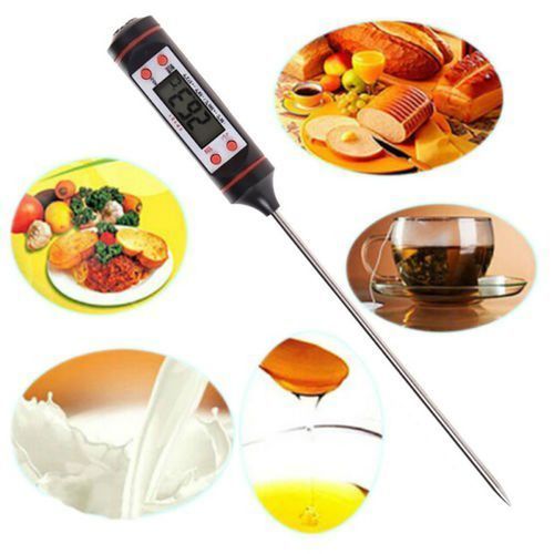 Kitchen Electronic Digital Thermometer Cooking Food-Black