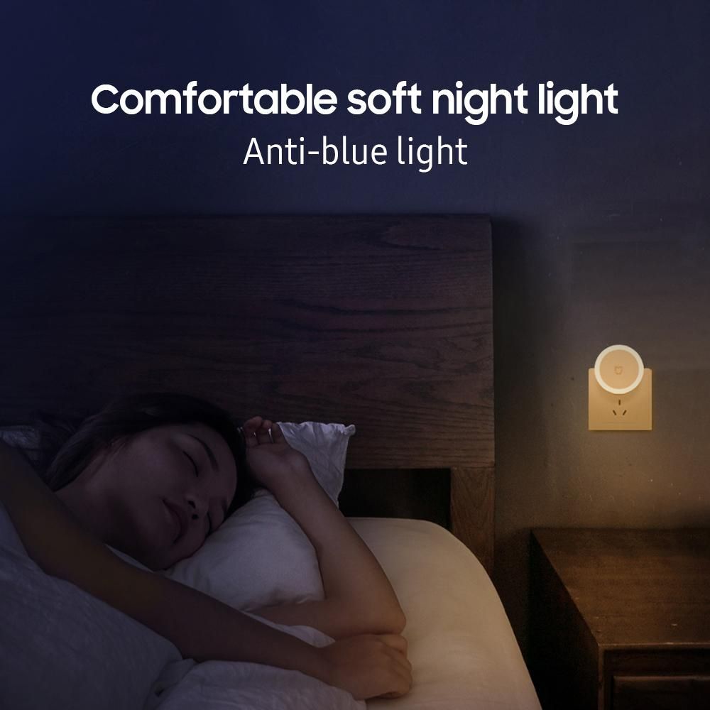 Xiaomi Mi Smart Night Light Plug-in Light Sensor Auto Lighting Soft Warm Light Anti-blue Light Energy-saving Night Lamp 220V