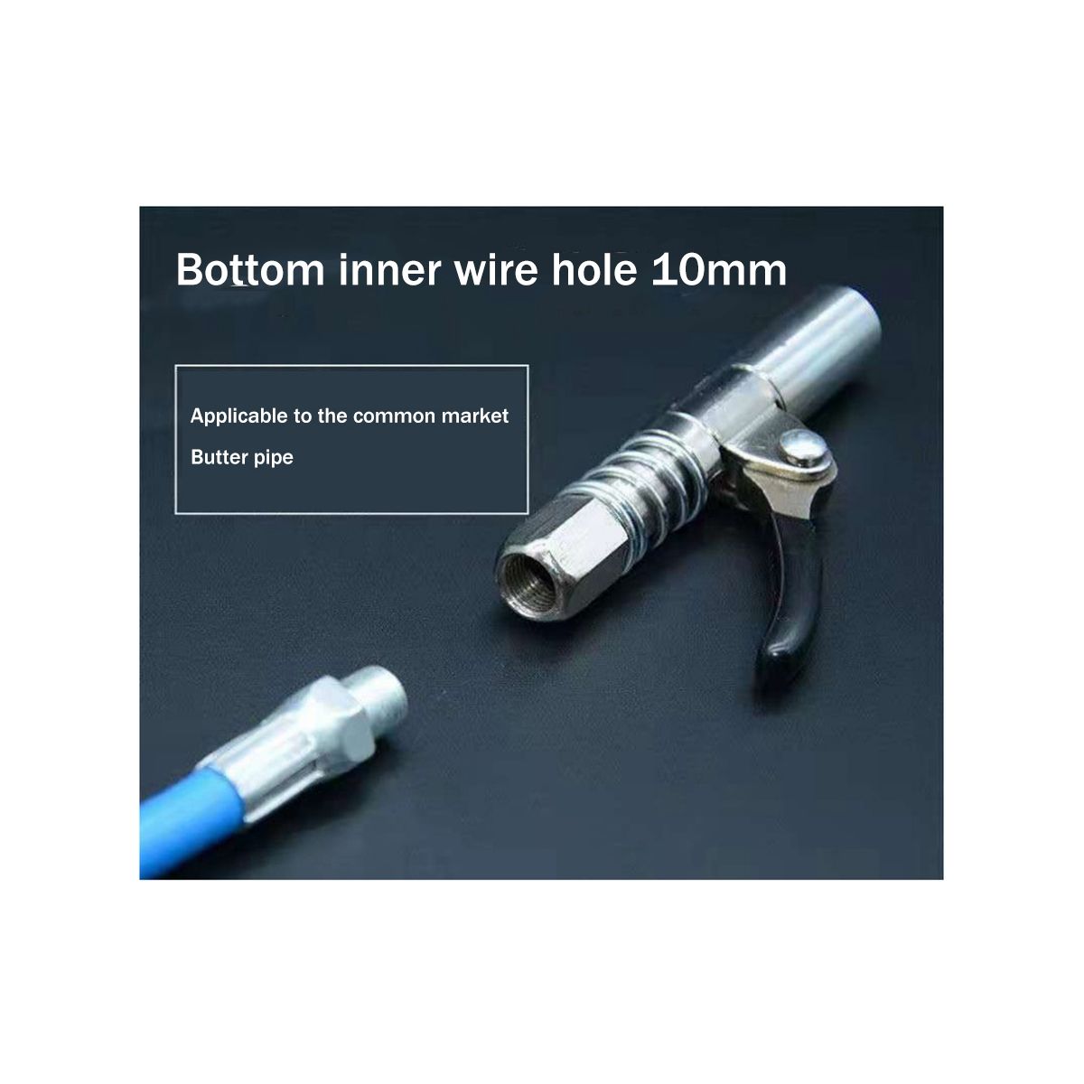 Grease Nipple Coupler Grease Pump Head Syringe Nozzle with 30cm Hose