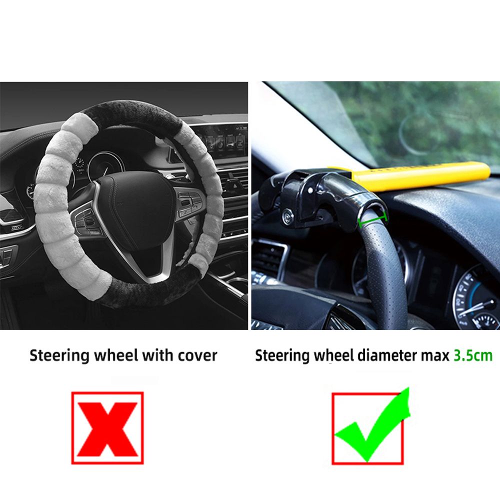 Car Steering Wheel Lock T-Shaped Universal Steel Anti-Theft