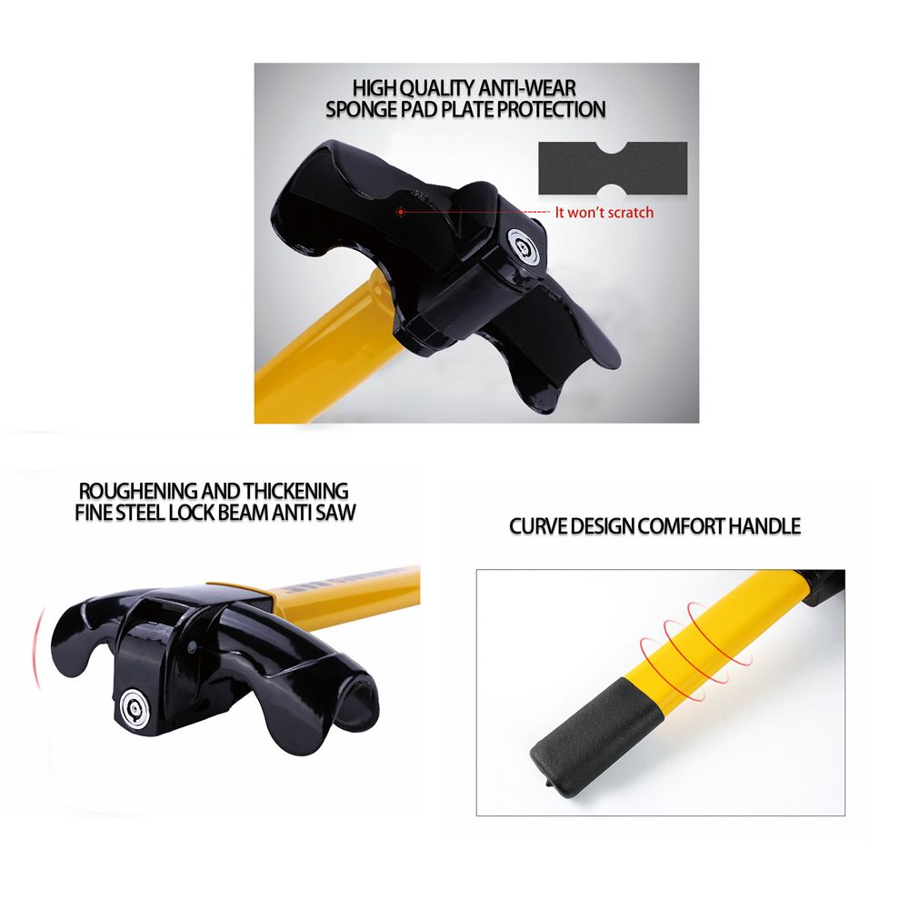 Car Steering Wheel Lock T-Shaped Universal Steel Anti-Theft