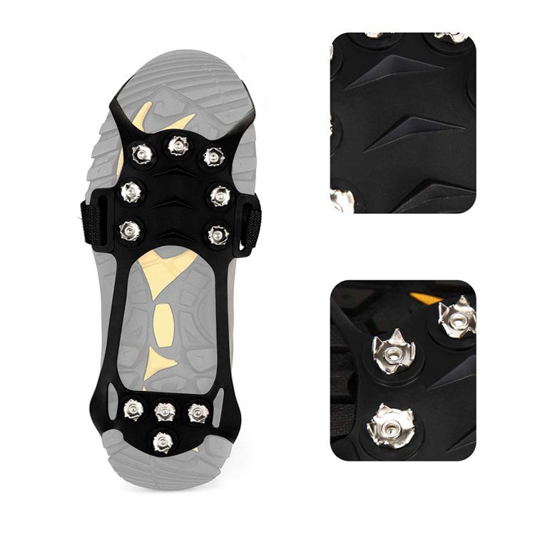 1pair 8 Steels Teeth Crampons Ice Gripper Snow Climbing Anti Skid Winter Shoes