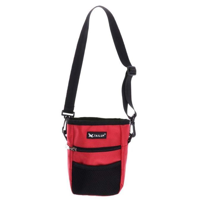 Dog Treat Pouch Pet Training Bag With Adjustable Shoulder Strap Red