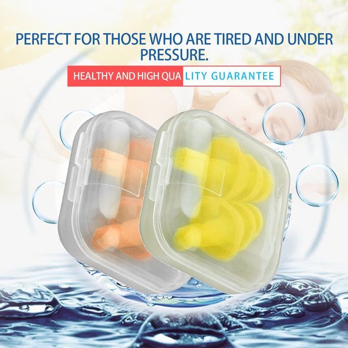 A Pair Silicone Ear Plugs Anti Noise Snore Earplugs Reduction For Study Orange