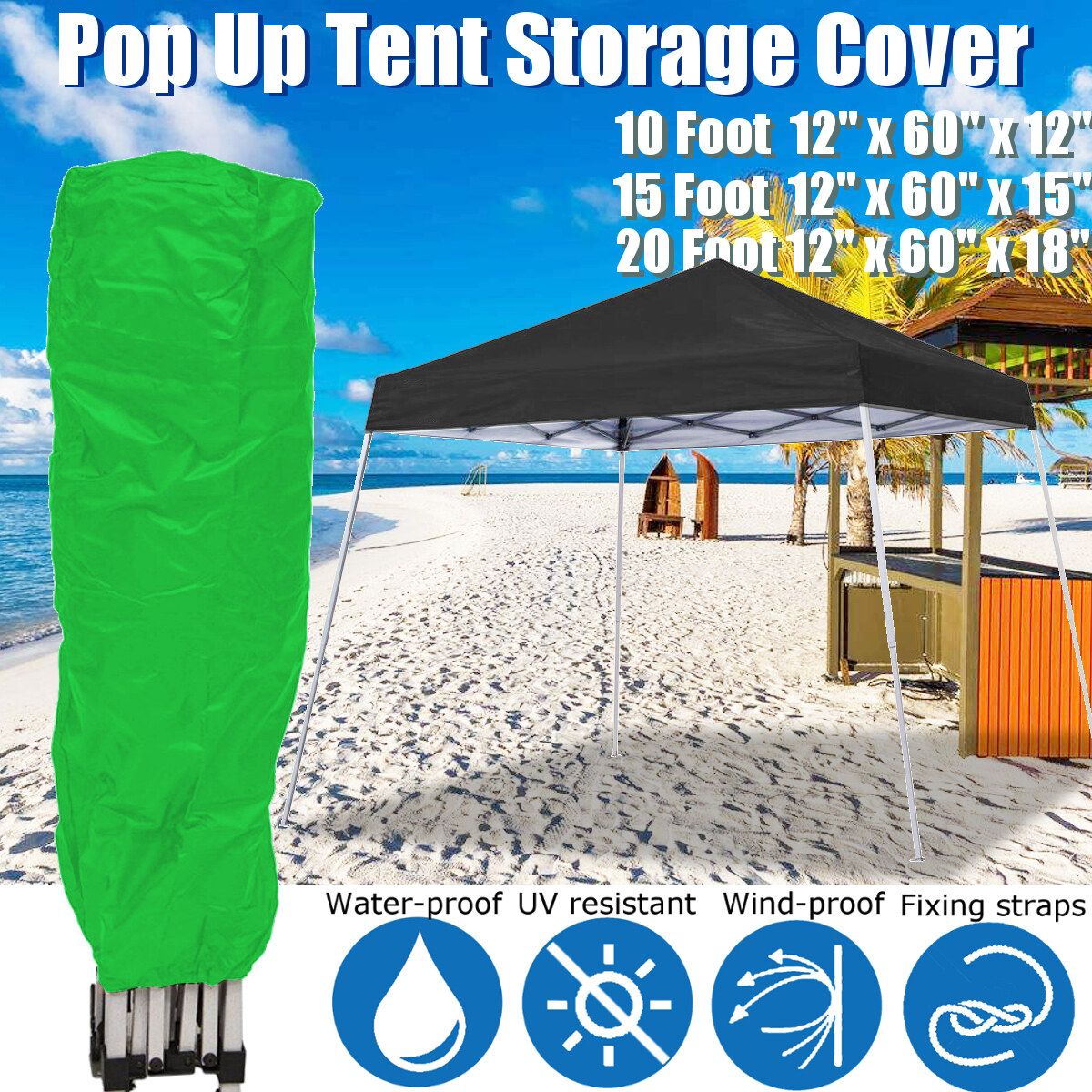Canopy Tent Storage Cover Patio Protector Polyester Fabric Garden For 10/15/20ft 10 Foot