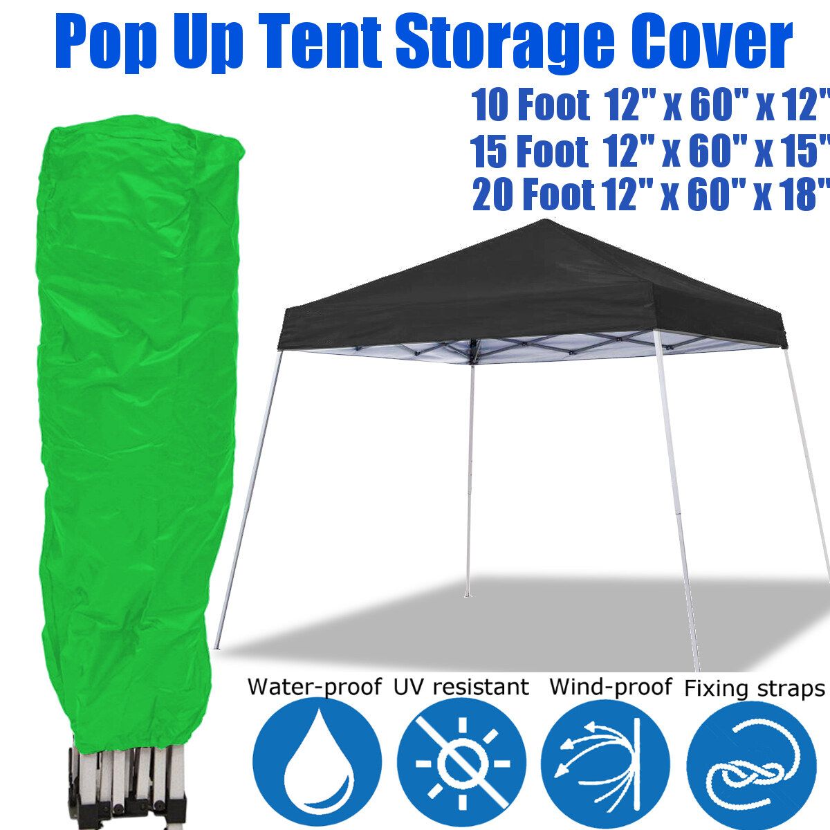 Canopy Tent Storage Cover Patio Protector Polyester Fabric Garden For 10/15/20ft 10 Foot